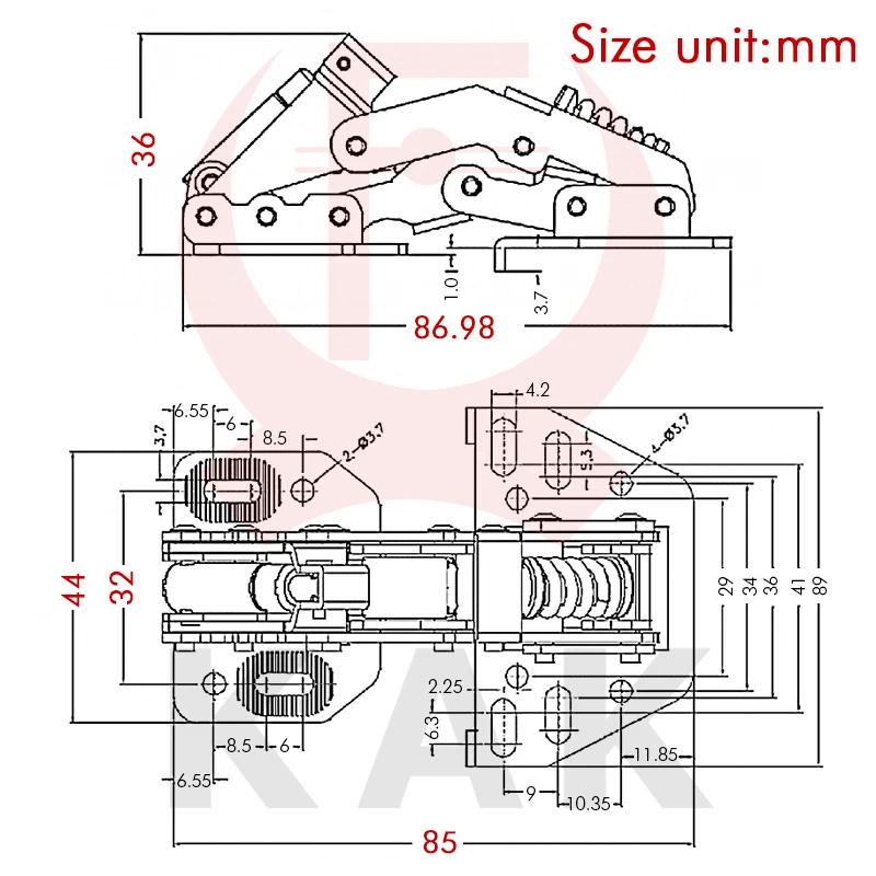 KAK Hydraulic Cabinet Hinges Soft Closing Kitchen Damper Door Closer RV Camper Car Door Support Furniture Hinge Hardware