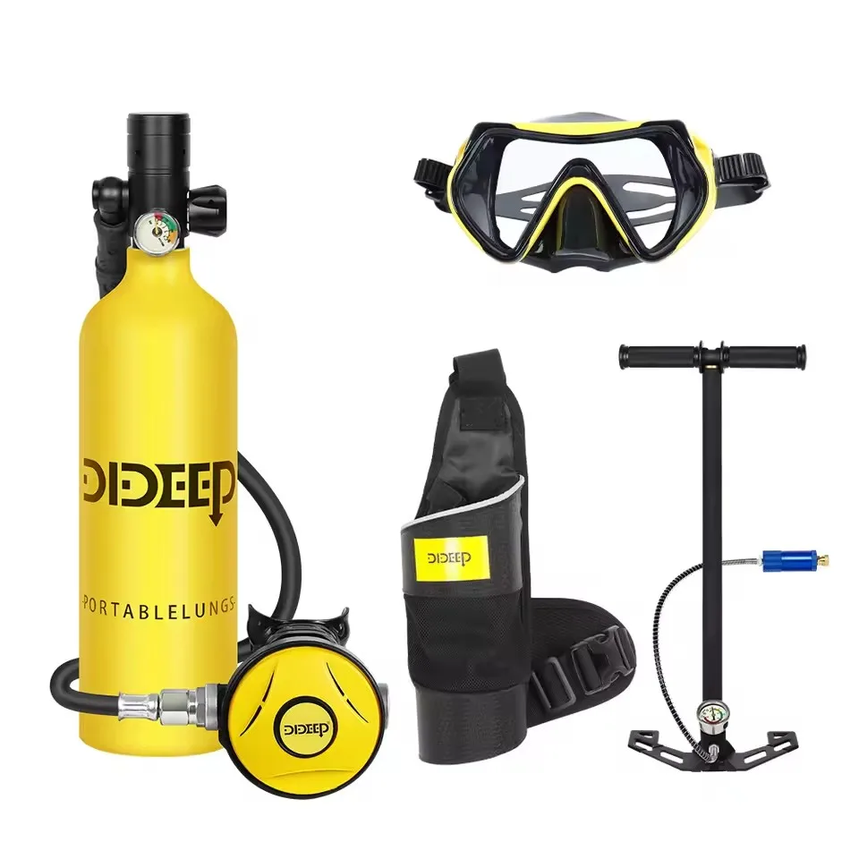 DIDEEP X4000Pro Scuba Diving Oxygen Tank Cylinder Set Hand Pump Snorkeling Breath Aquatic Game Equipment 1L