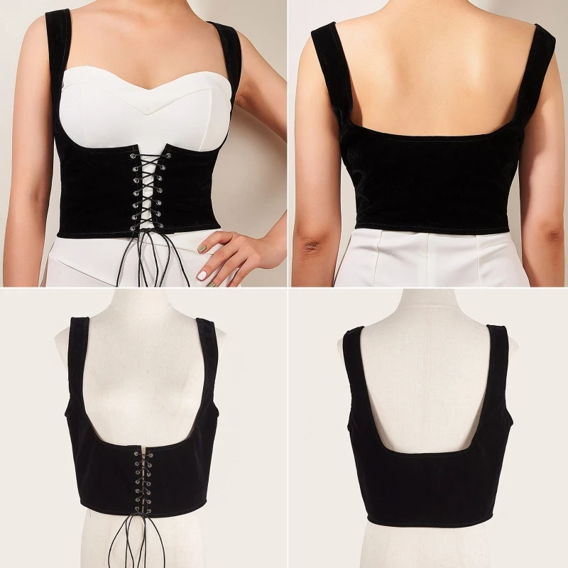 

Gothic Solid Color Lift Up Female Waist Corset with Suspender Belt Women Fashion Slimming Waistband Adjustable Corsets