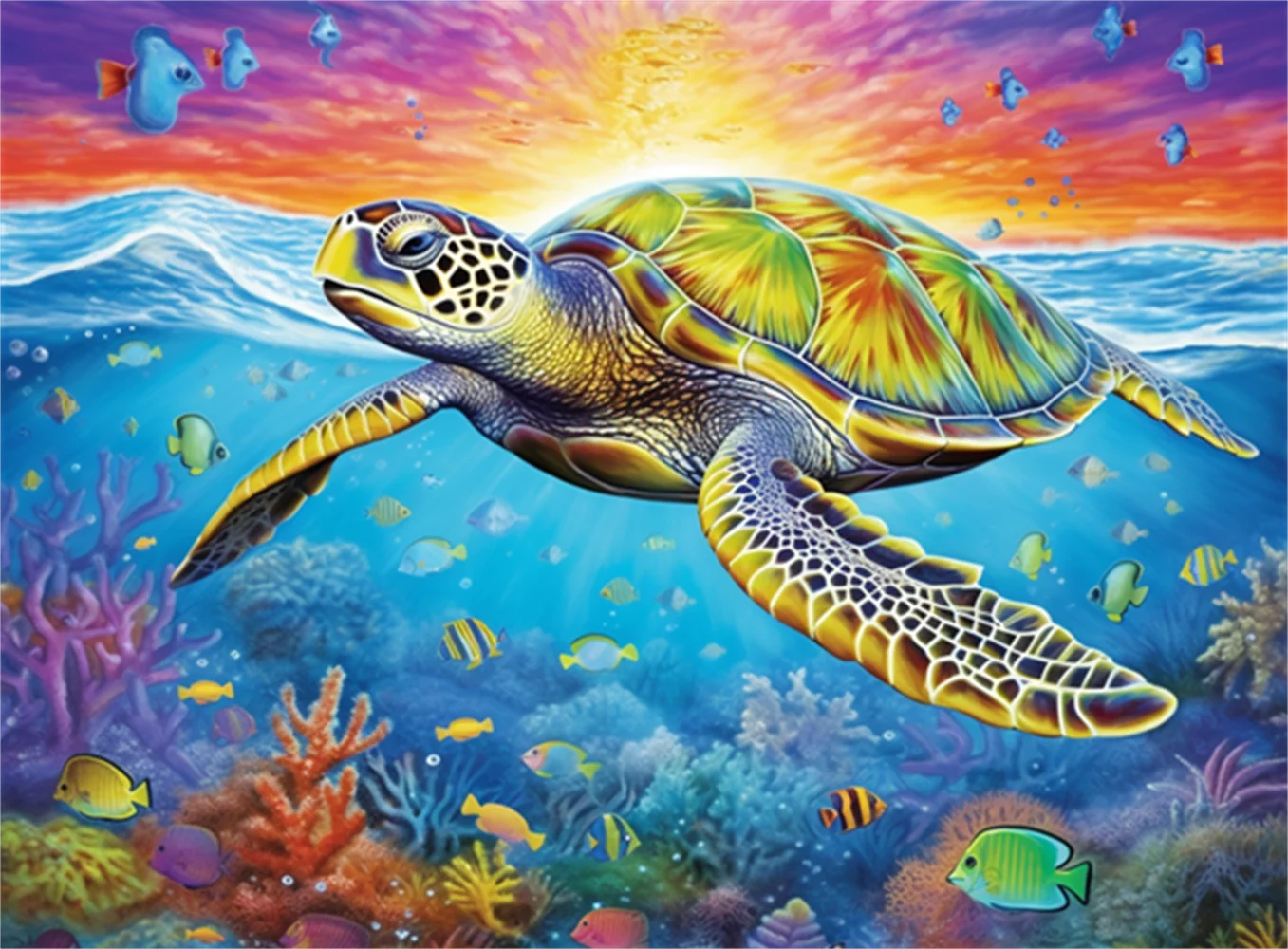 

Puzzles for adults and Family jigsaw puzzles Swim with Sea Turtles coral reef Formation wooden Game Motivational Toy Educational