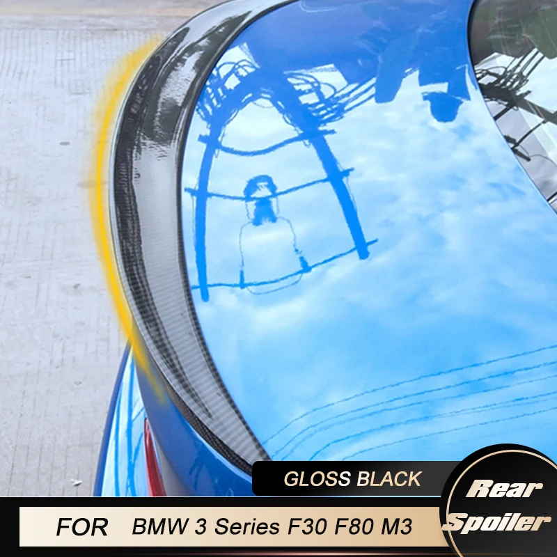 

Спойлер для багажника автомобиля, крыло для BMW 3 серии F30 F80 M3 седан 2012-2017, задний спойлер для багажника, губа, крыло, спойлер из углеродного волокна/Блеск черный