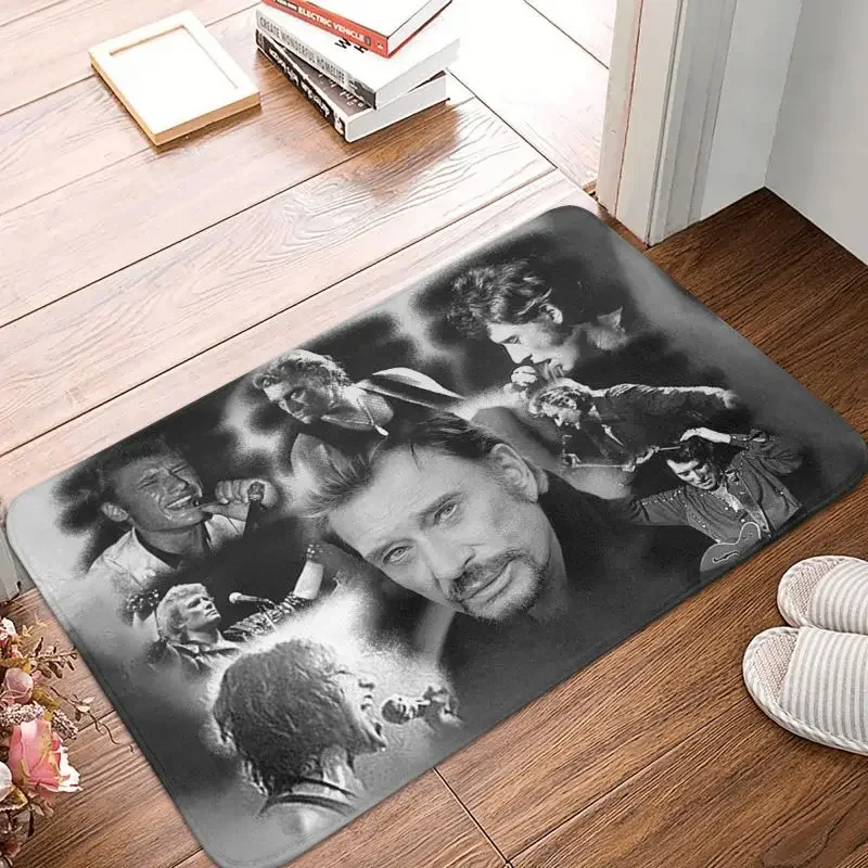 사용자 정의 레트로 락 조니 Hallyday Doormat 미끄럼 방지 입구 바닥 ..