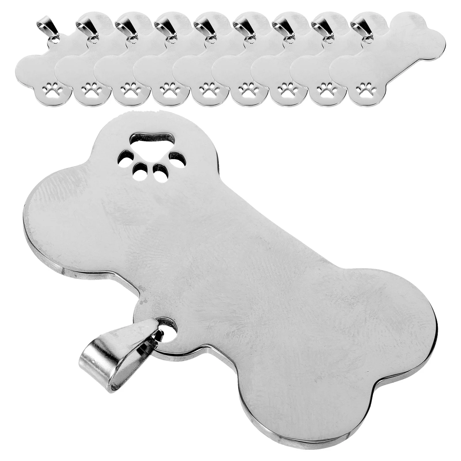 

10 Pcs Dog Tag Engraved Tags Name Cute Stainless Steel Pet Items Small for Pets Metal Collar Charms
