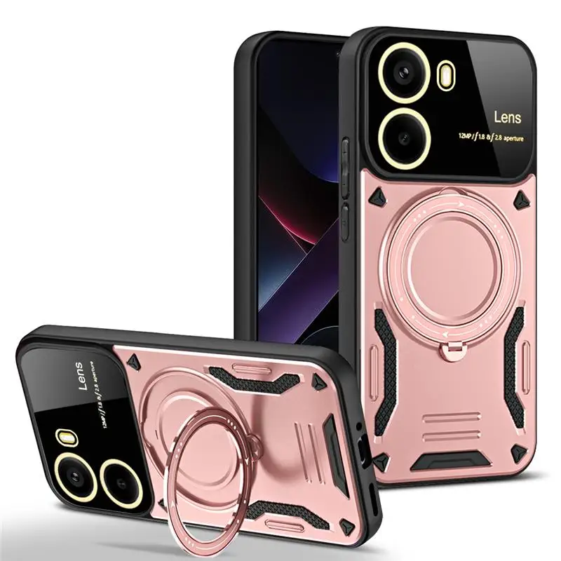 MagSafe Armor Wireless Charging Shockproof Case with Magnetic Ring Cover