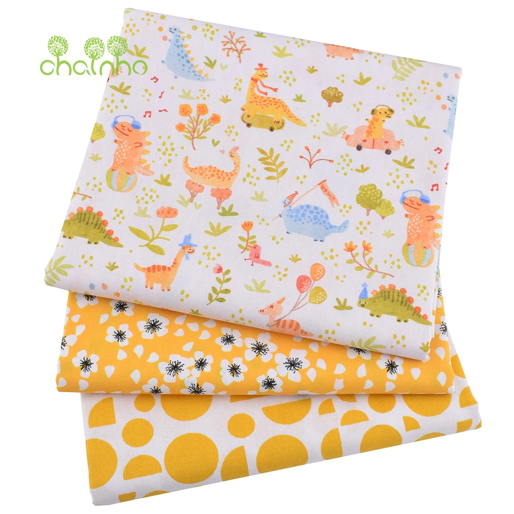 Chainho,Printed Plain Weave Cotton Fabric,Patchwork Cloth,Handmade DIY Quilting Sewing Material,5 Designs Series,20x25cm,15CD96