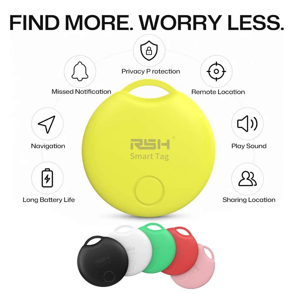 Bluetooth Smart Tag Anti-Loss Finder and Mini Tracker for Keys, Wallets, and Bags