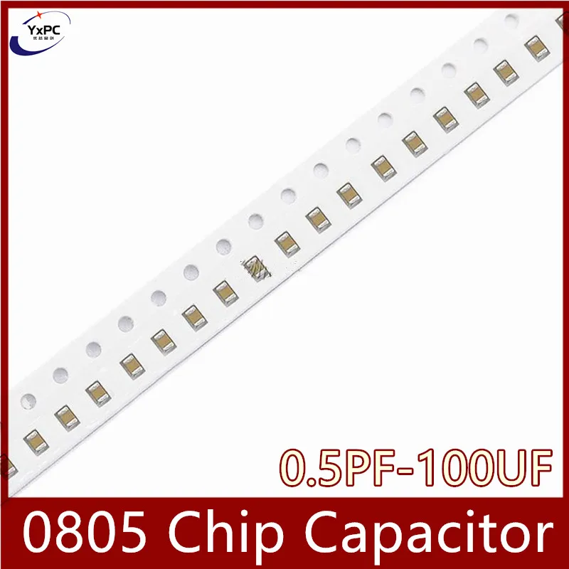 

100pcs 0805 SMD Chip Multilayer Ceramic Capacitor 0.5pF - 47uF 10pF 22pF 100pF 1nF 10nF 100nF 0.1uF 1uF 2.2uF 4.7uF 10uF 22uF