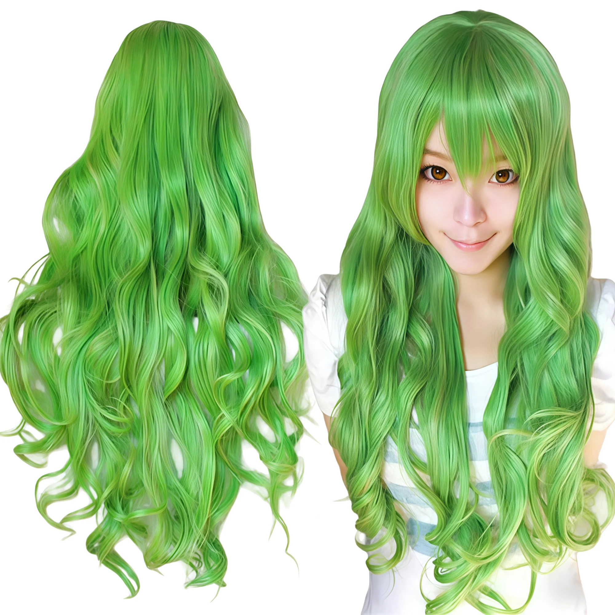 Dark Teal Curly Cosplay Wig - Fantasy Lolita Style for Halloween or Dress-Up