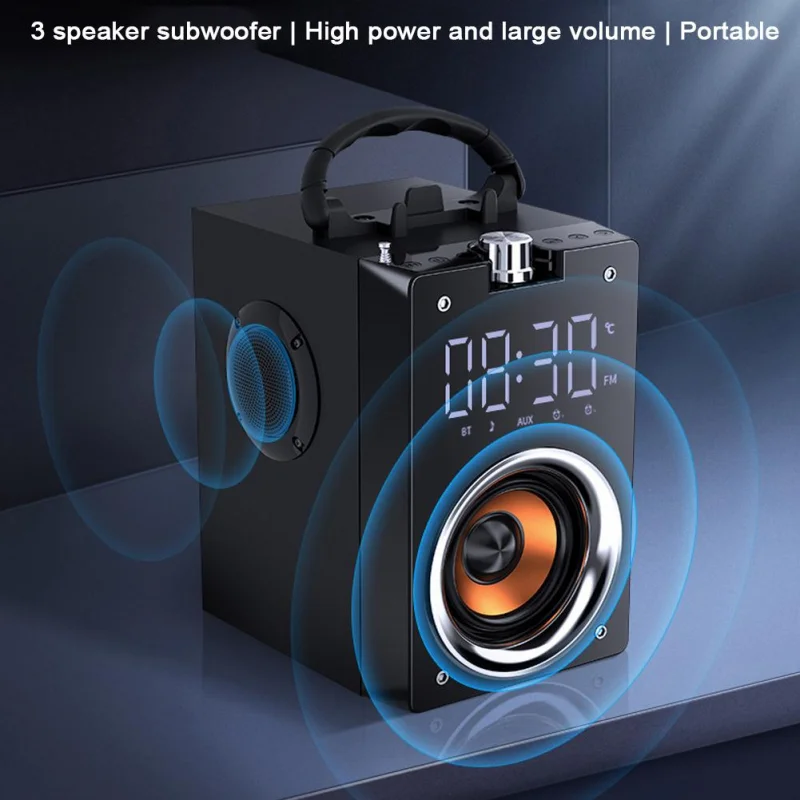 Portable Bluetooth Speaker High-Power Music Box FM Stereo Surround Wireless Subwoofer Outdoor Soundbox