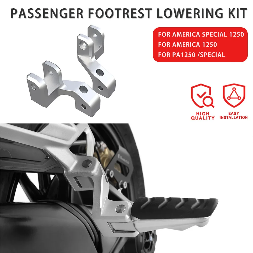 

2024-21 Passenger Footrest Lowering FOR RA1250 PA 1250 Pan America 1250 Special Motorcycle Rear Foot Peg Relocation Lowering Kit