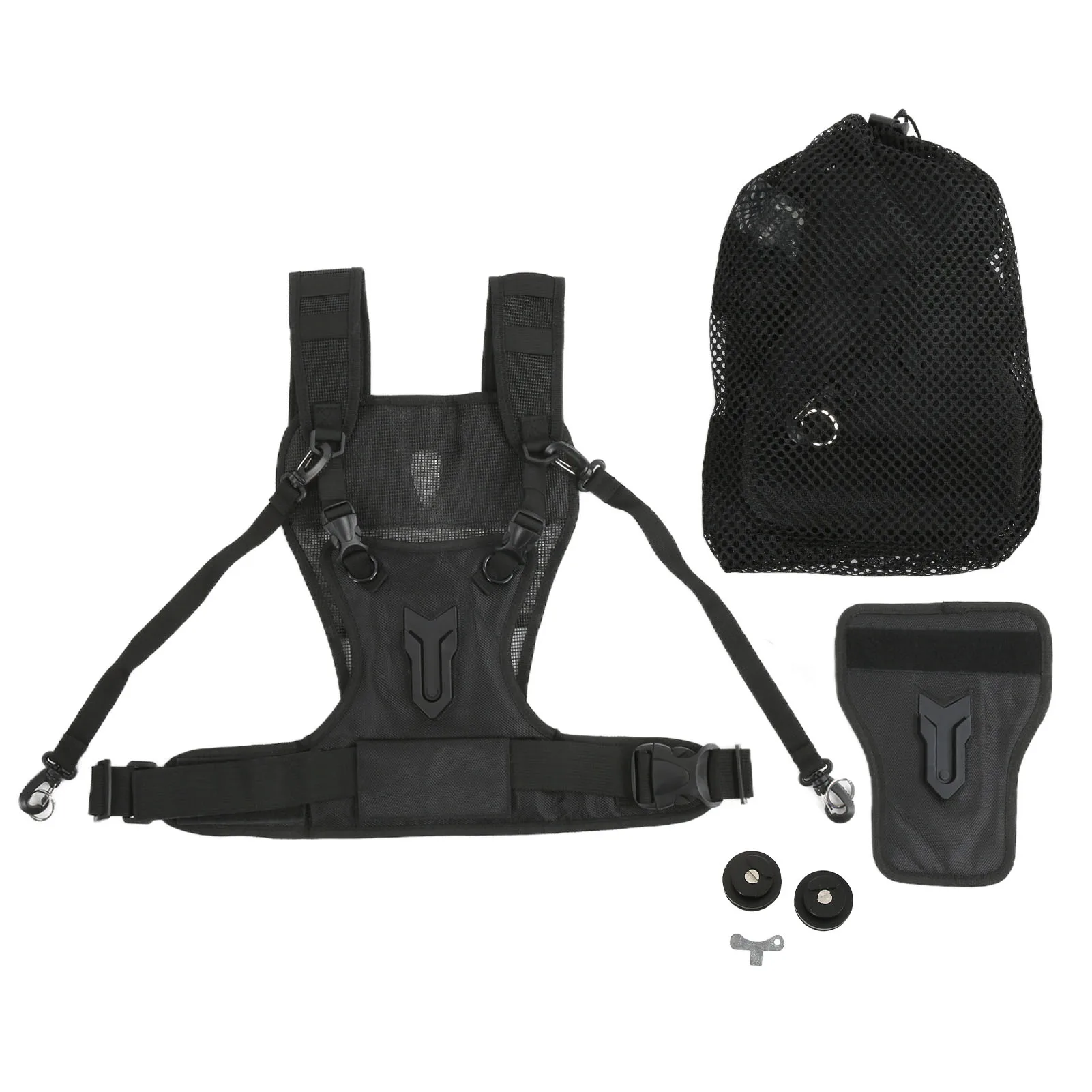 Dual Camera Harness Camera Strap Dual Strap Nylon Comfortable Breathable Adjustable Multi Carrier Chest Harness