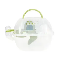 Portable Hamster Carrier Cage - Cozy Travel Box and Indoor Amusement Park (Green)