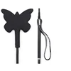 55CM Black Silicone Butterfly Shaped Top Long Straight Whip Riding Crop Flogger Paddle Slapper Horse Training Dressage Whips 3