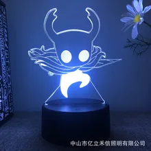 

3D Night Light Hollow Knight Black USB Touch Colorful Remote Control LED Novelty Bedside Lamp Birthday Gift Lamp Children's Toys