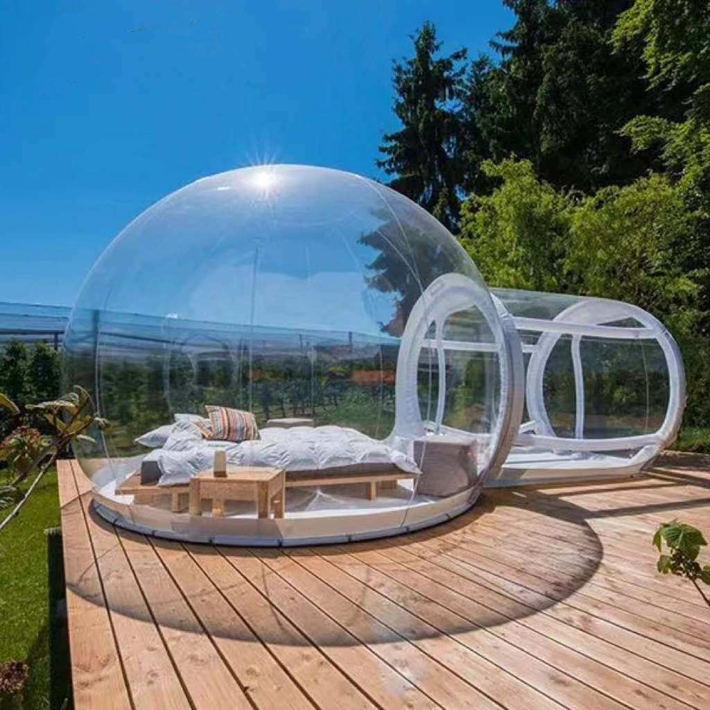 Transparent Inflatable Bubble Tent Spherical Clear House Kids Party Clear Inflatable Bubble Cabin Lodge Starry Sky Dome