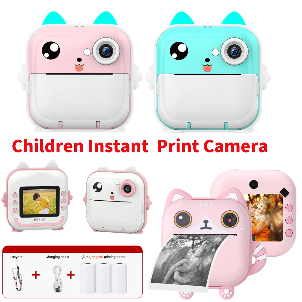 Kids Printing Camera Children Instant Print Camera Video Photography Digital Photo with Thermal Printer Toy Birthday Gift digital camera