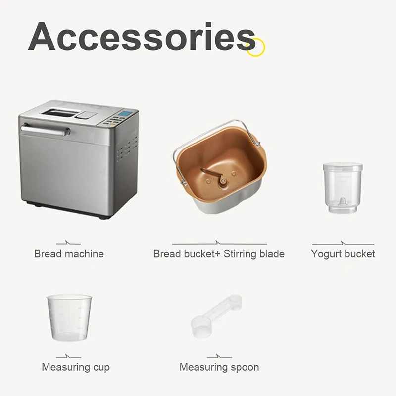 DMWD Automatic Multifunction Bread Maker Smart Toast Baking Machine Jam Yogurt Fermenter Dough Stirrer Mixer Fruit Nut Dispenser 6
