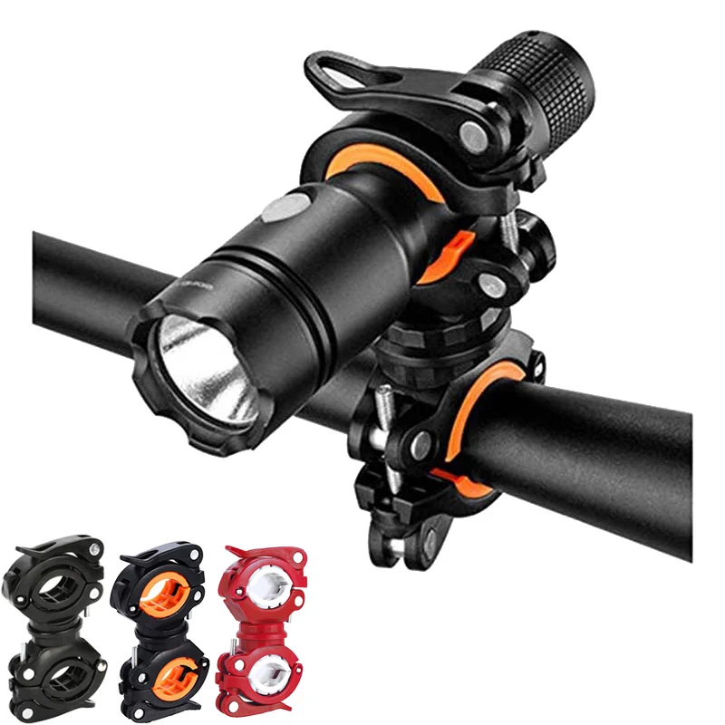 

Bicycle Light Bracket Bike Lamp Holder LED Torch Headlight Pump Stand Quick Release Mount 360 Degree Rotatable