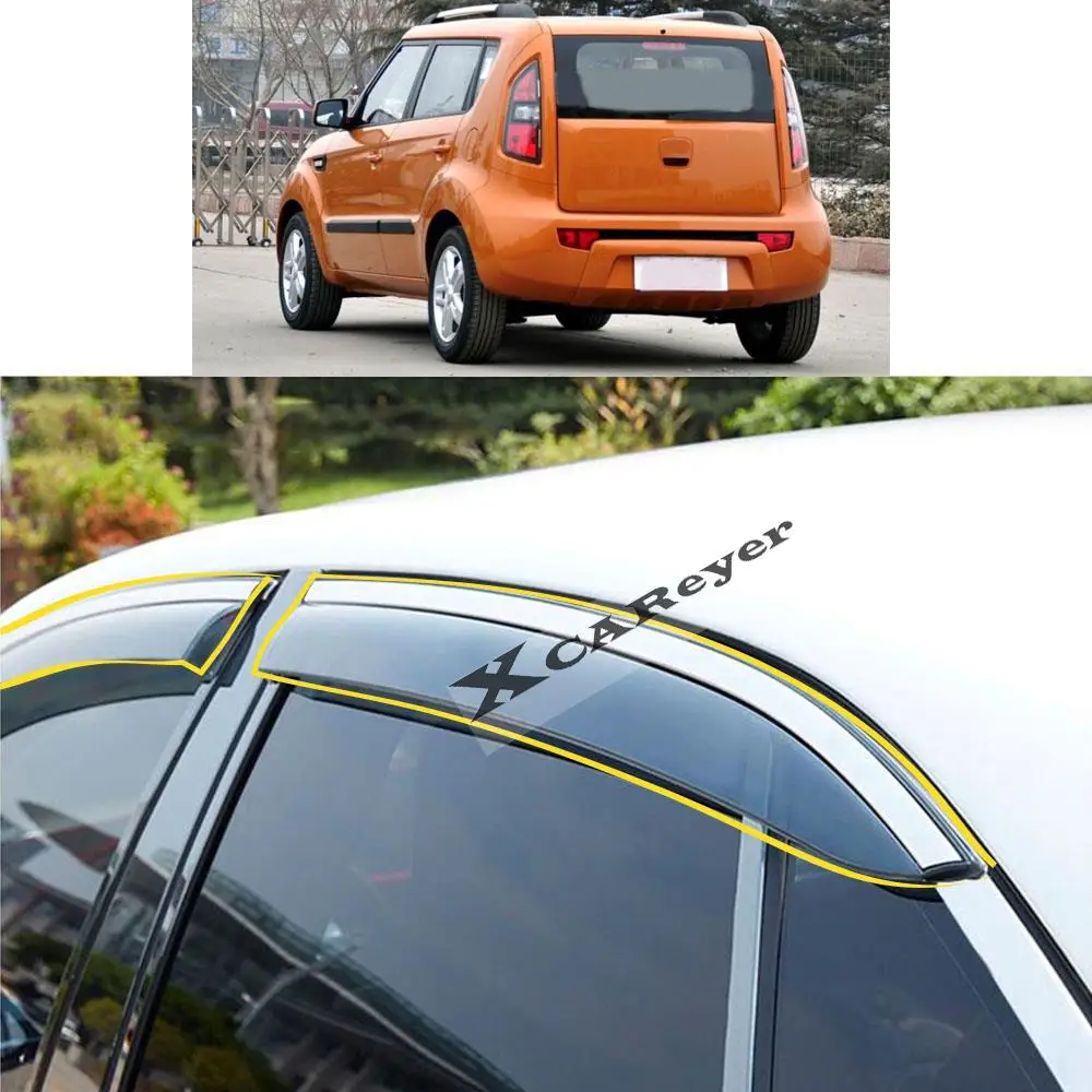 

For KIA Soul 2010 2011 2012 2013 2014 2015 2016 2017 2018-2021 Car Sticker Plastic Window Glass Wind Visor Rain/Sun Guard Vent