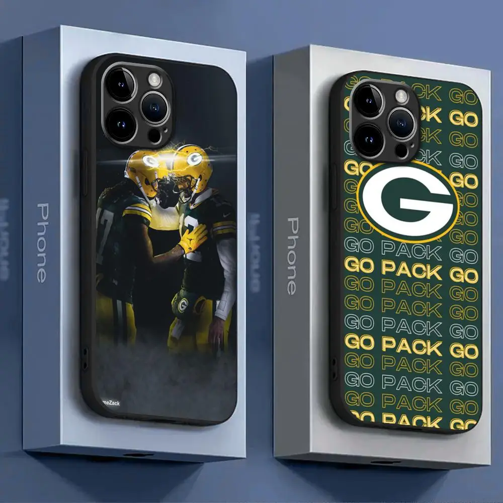 S-Super-Bowl-Green-Bays Packers  Phone Case For Iphone 15 14 13 12 11 X Xr Xs Xsmax 8 7 Plus Mini Pro Max Soft Black Phone Cover