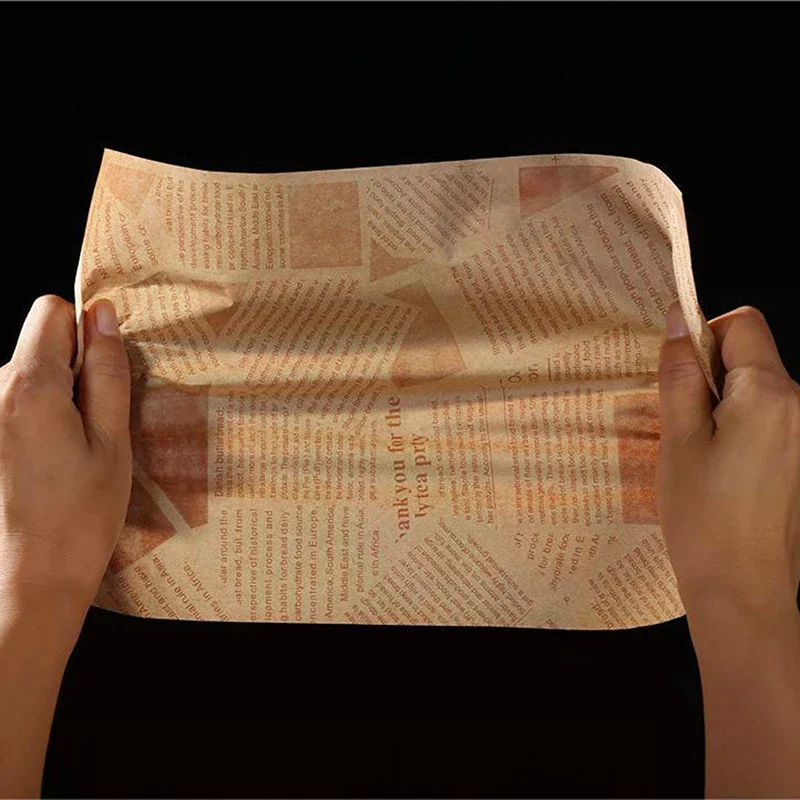 50/100pcs Oil-Proof Paper For Wrapping Sandwich Packaging Burger Bread Fried Food Fryer Air Baking Paper Plate Mat Accessories