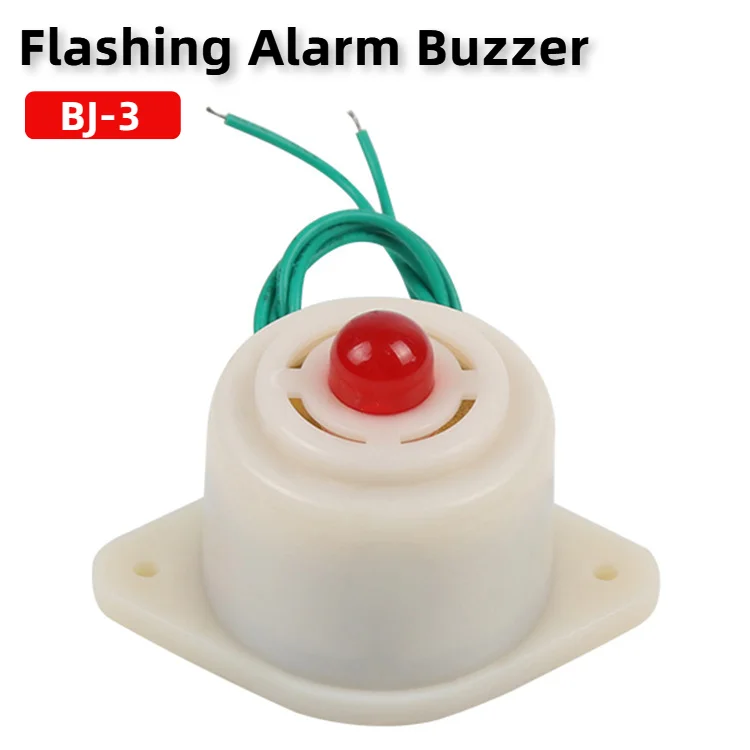 

Uniteelec DC 12V /24V/220V 2 Wire Industrial Red LED Flashing Alarm Buzzer BJ-3