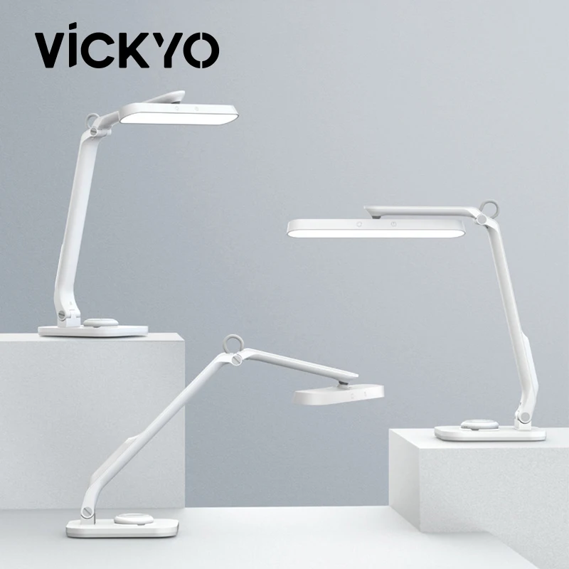 

VICKYO USB Rechargeable Table Lamp With Battery Stepless Dimming Powerful Desk Lamp Foldable Eye Protection Reading For Students