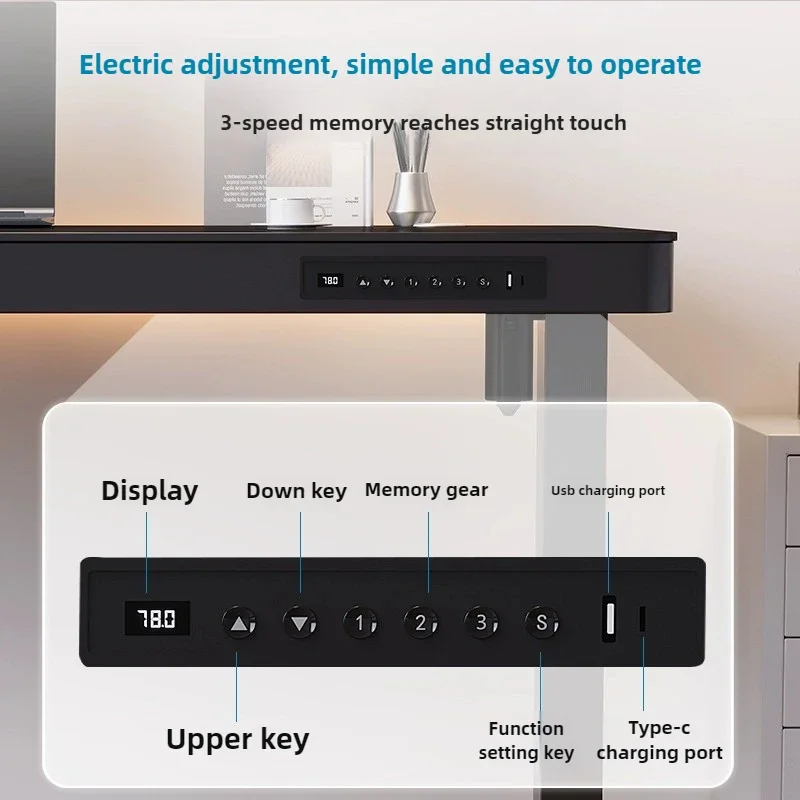 Minimally Modern Tempered Glass Computer Table Desktop Home Office Desk Bedroom Desk Storage with Drawers Gaming Table