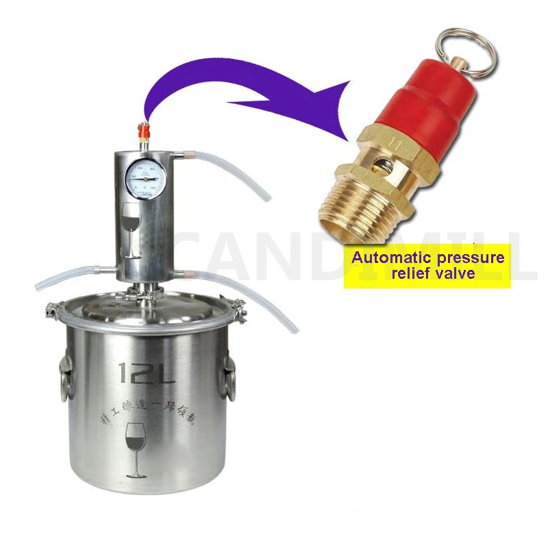 12L Alcohol Still Distillation Machine Stainless Steel Liquor Distilling Home Brew Wine Making Kit Moonshine Distiller