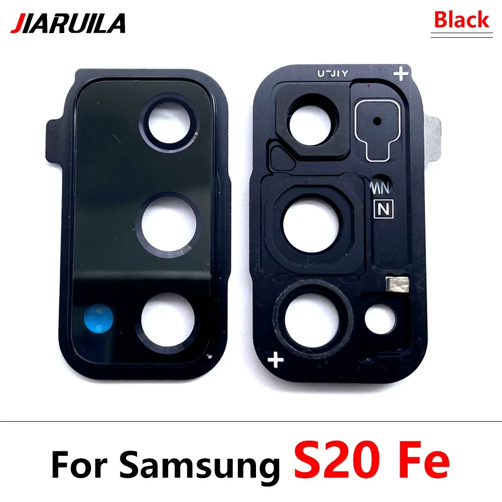Premium Black Rear Camera Glass Lens with Frame & Adhesive