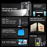 FOSSIBOT F106 PRO MTK G85 4G Android 14 15GB(8+7GB Extended) 256GB ROM Rugged Smartphone 12000mAh Battery 48MP Camera NFC - Image 3