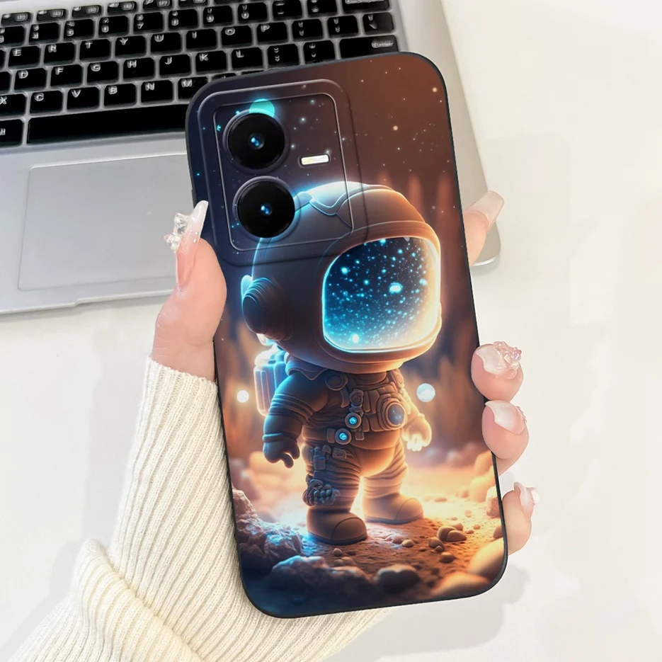 Stylish Painted Soft TPU Phone Case for Vivo Y22 Series - 6.55'' Bumper Cover