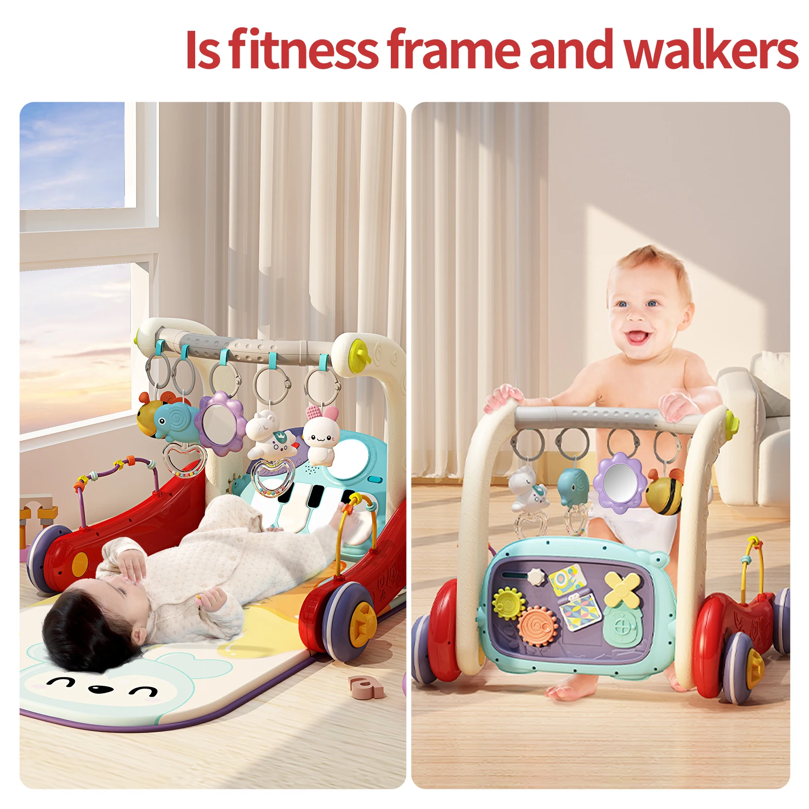 이미 베이비 뮤지컬 플레이짐 키즈 피아노 장난감 다기능  놀이매트 기어다니는 쿠션 침구