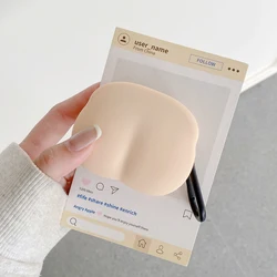 Cartoon Silicone Protective Case - Galaxy Buds 4 (Butt - Beige)