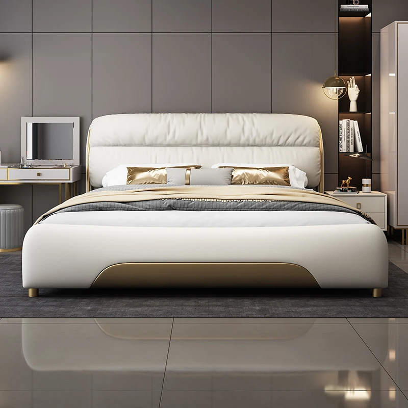 

Aesthetic Marriage Bed Nordic Minimalist King Size Double Bed Modern Luxury Cama De Lujo Para Dormitorio Bedroom Furniture