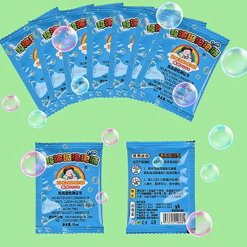 100ml 10 bag New Concentrate Bubbles Liquid Soap Water Bubble Gun Accessories Soap Bubble Liquid Bubble Refills 3