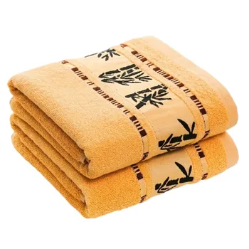 Set di asciugamani da bagno 2 pezzi 100% fibra di bambù Jacquard lusso geometrico ricamato regalo sportivo bagno asciugamani per il viso copertura Toallas 1