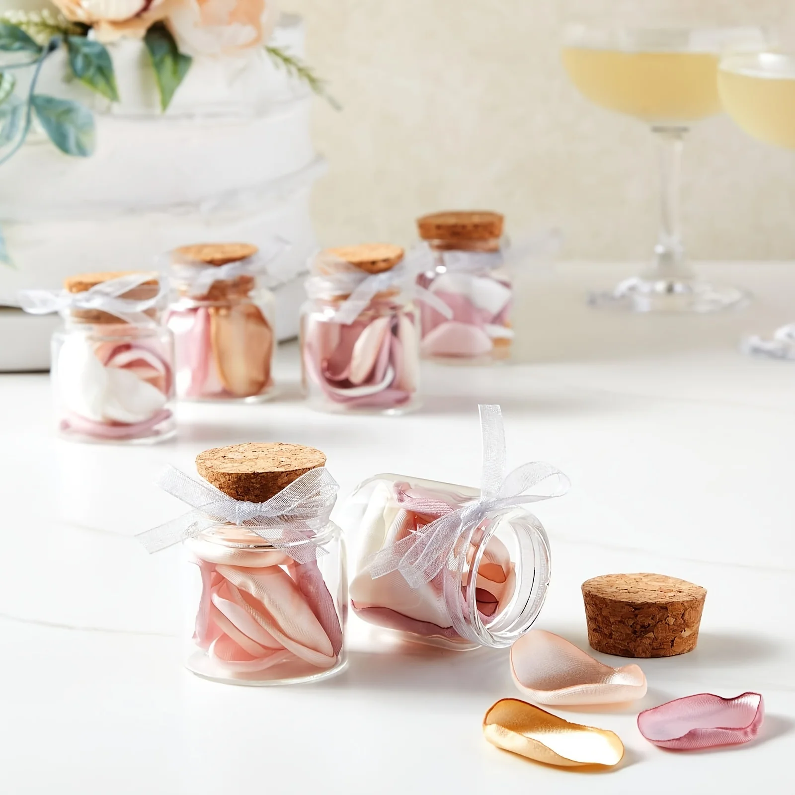 Bottles With Cork Transparent Glass Bottles Vials Capacity 50ml 47x50x33mm for Wedding Holiday Decoration Christmas Gifts 24pcs glass bottles mini glass bottles
