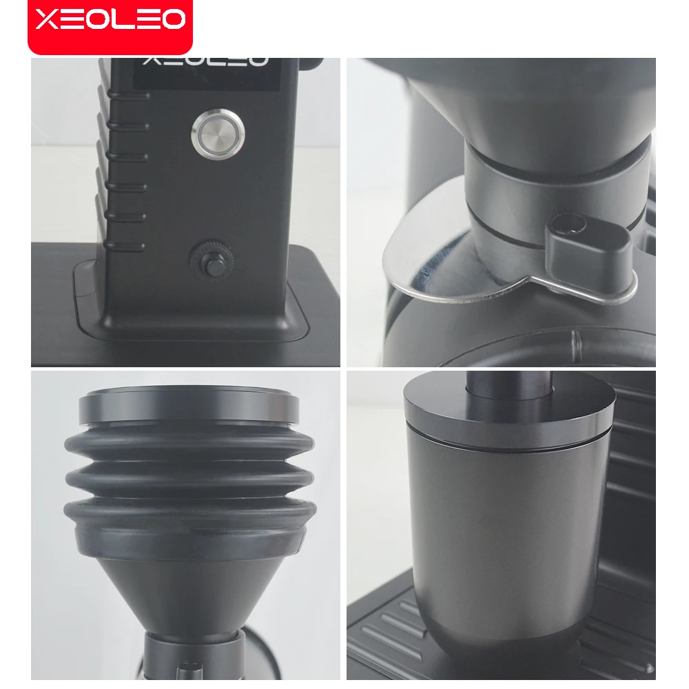 XEOLEO Electric Coffee Grinder 60mm Titaninum Burr Grinder 200W Coffee Bean Miller Blow Hopper 10 Steps Coffee Milling Machine 5