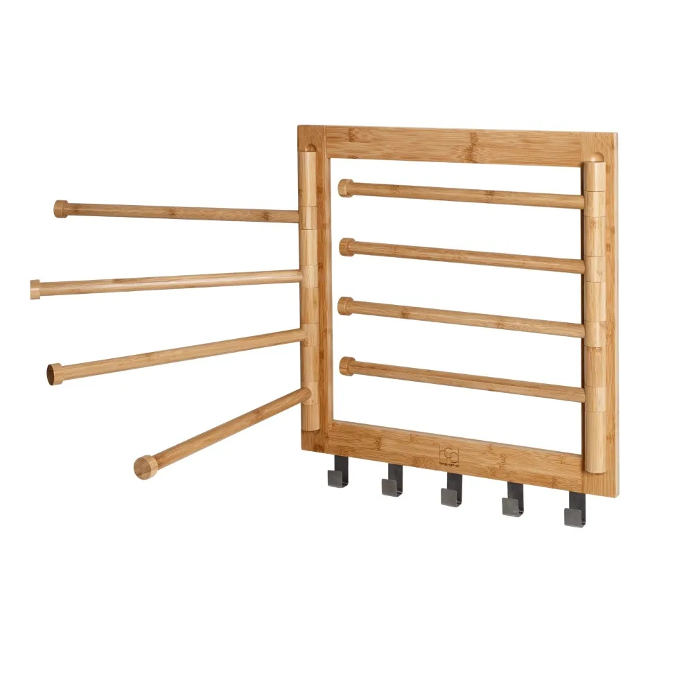 

Wall-Mounted Swivel Clothes Drying Rack Flexible Wooden Clothes Hanger Home Accessories Portable Hanger Can Hang Hats and Bags