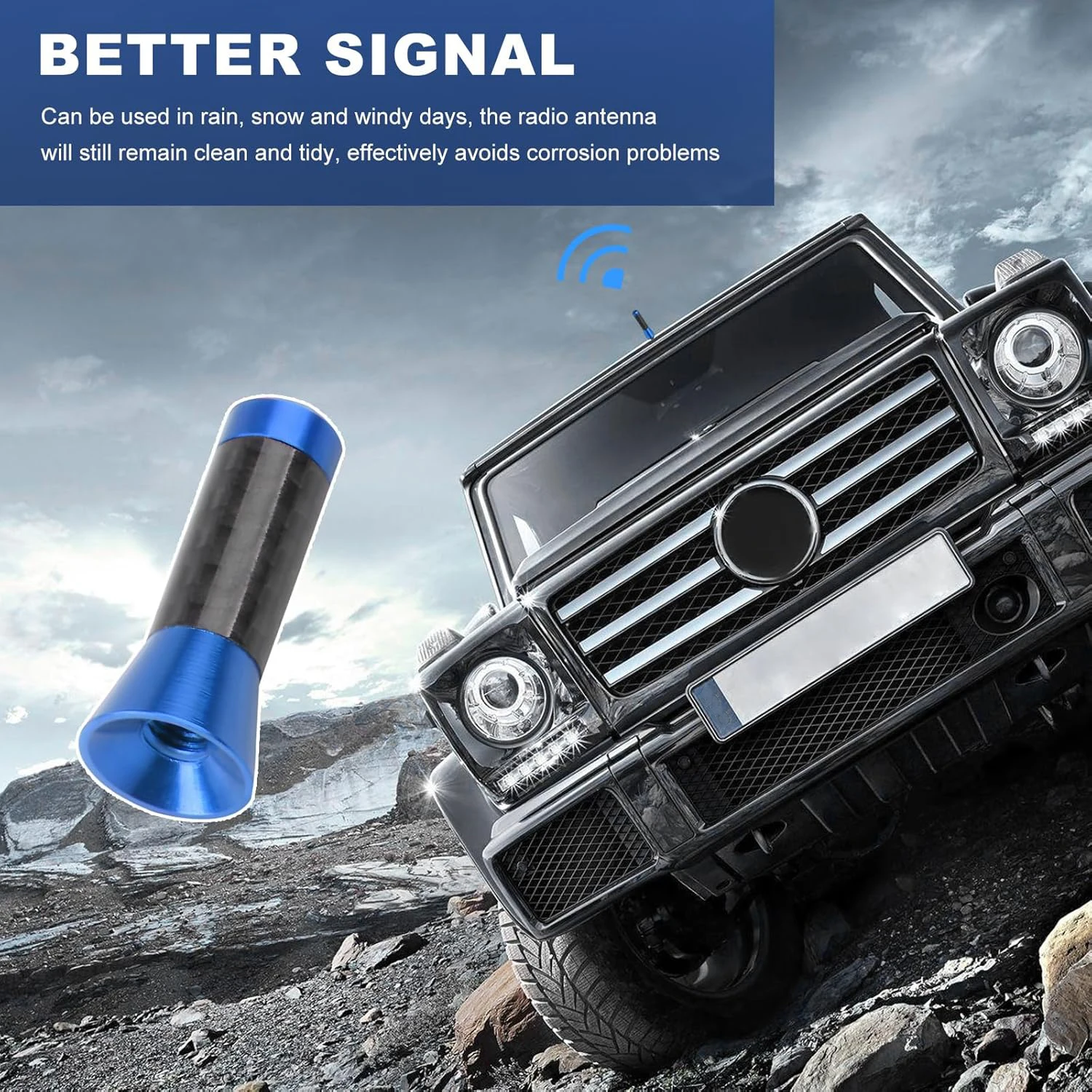 3.5cm 탄소 섬유 나사형 금속 숏 스탬비 마스트 안테나 자동차 스타일링 루프 ..
