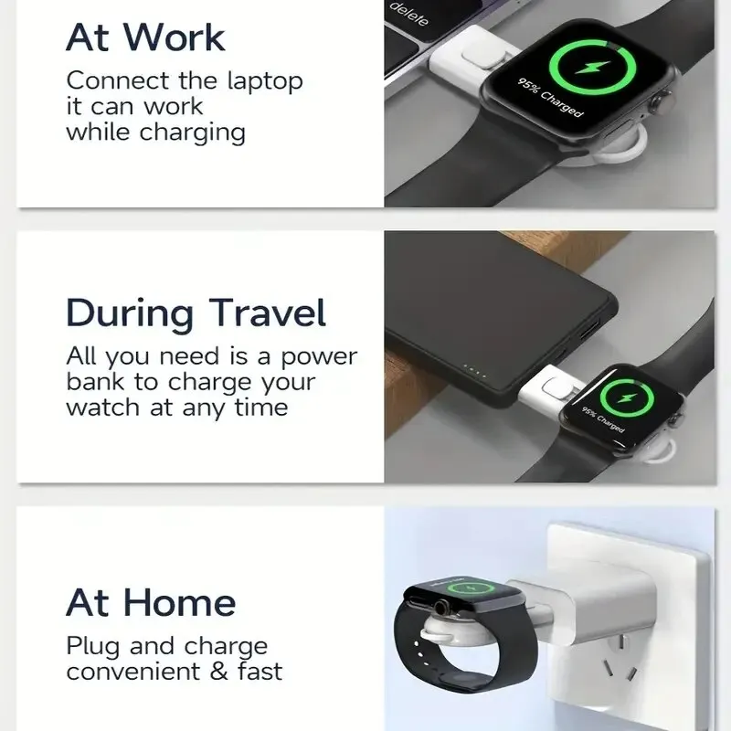 Apple Watch 시리즈 IWatch Ultra 8 7 6 5 4 3 2 휴대용 유형 C USB 고속 충전 스테이션 독용 자기 무선 시계 충전기
