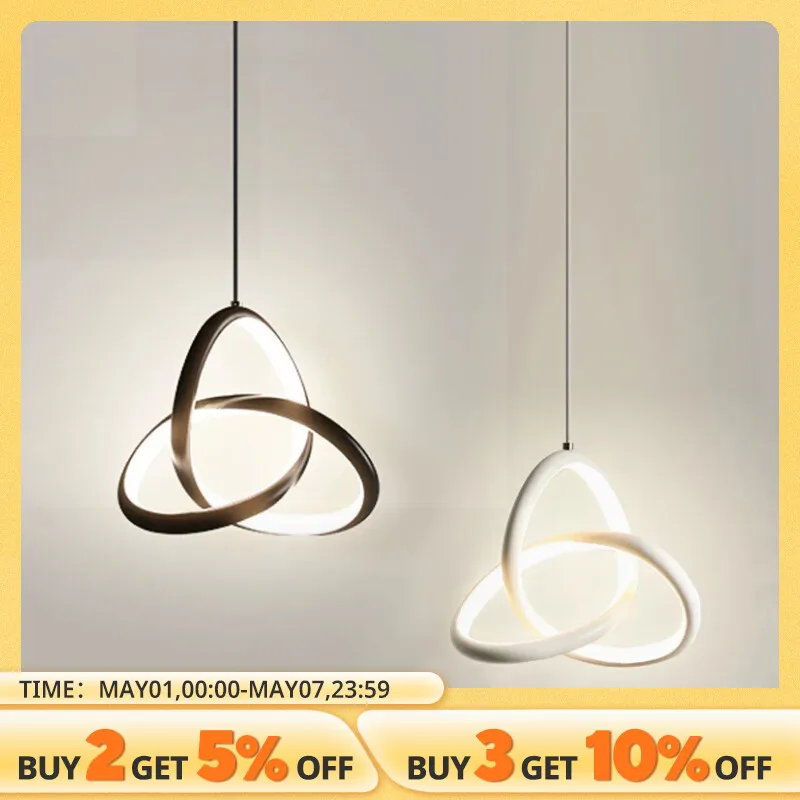 Modern Pendant Light 3 Colors Decor Art Designer LED Chandeliers For Bedroom Study Living Room Home Creative Hanging Lights