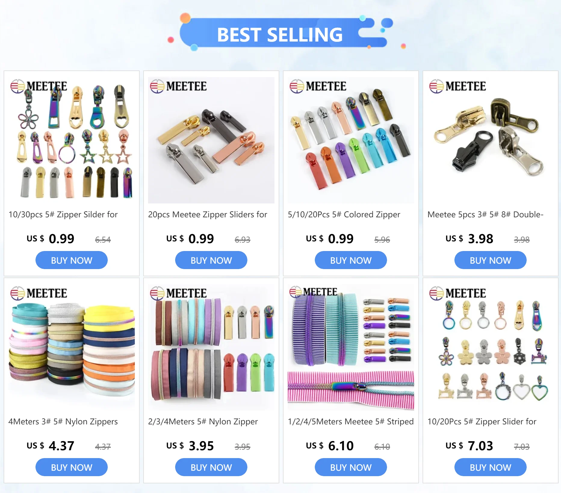 Description Picture 6 of item20pcs Meetee Zipper Sliders for 3# 5# Nylon Zippers Down Jacket Zip Head Bag Clothing Zips Repair Kits DIY Sewing Accessories