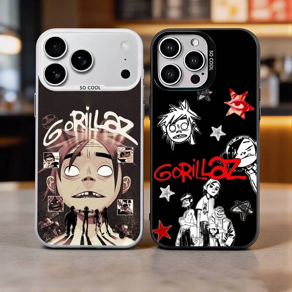 Rock Band G gorillaz Colorful Silver Back Phone Case For IPhone 17 16 