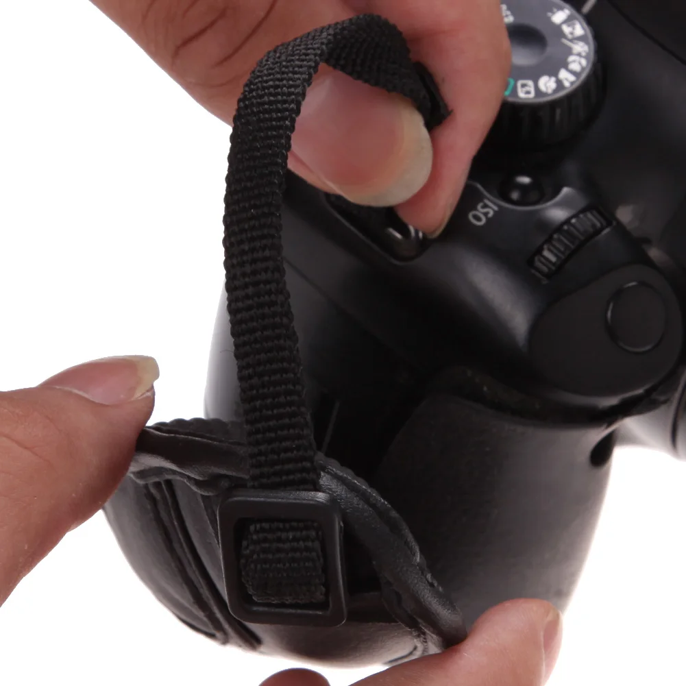 카메라 스트랩 PU 가죽 카메라 손목 스트랩 DSLR 카메라용 핸드 그립 손목 스트랩 (캐논, 니콘, 용)