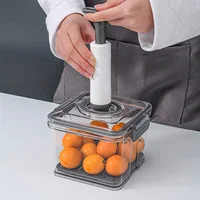 Vacuum Food Storage Container Transparent Fridge Organizer with Drain Net Large Capacity Food Dispenser for Kitchen Storage Box 2