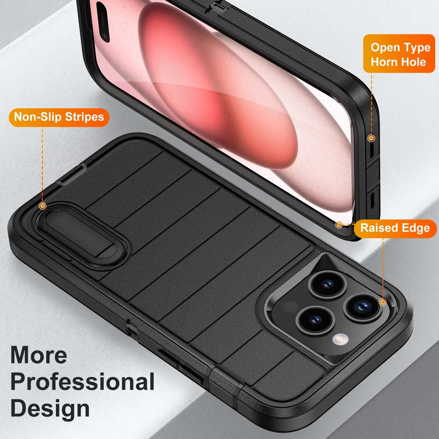 Heavy Duty Shock Absorption Full Body Protective Silicone Rubber Phone Case