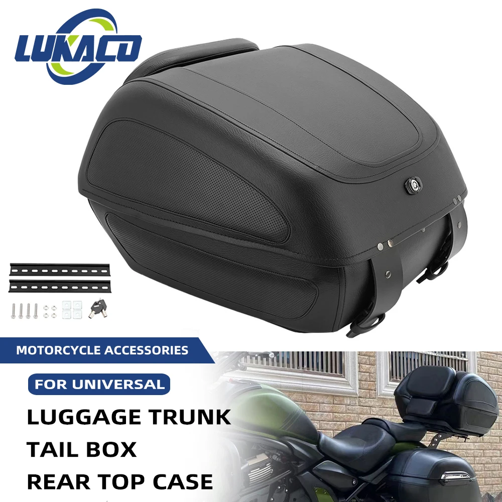 

Motorcycle Helmet Box Trunk Rear Top Case Travel Luggage Storage Box Tail Box Universal For Honda Yamaha Suzuki Harley