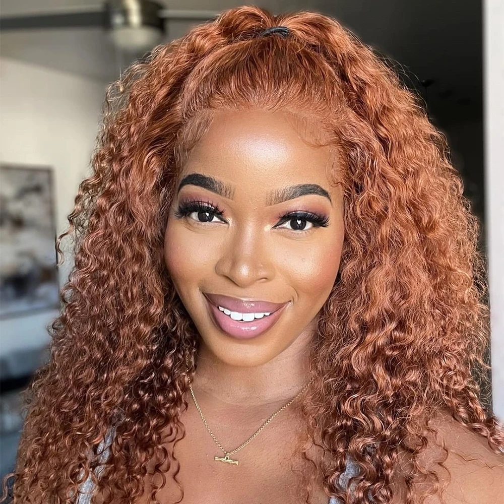 Julia Hair Ginger Brown Curly Lace Front Wig 13x4 Brazilian Curly Frontal  Wig With Baby Hair Pre Plucked Human Hair Lace Wig|Human Hair Lace Wigs| -  AliExpress